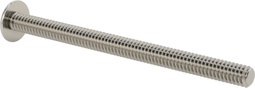 18-8 Paslanmaz Çelik Flanşlı Düğme Başlı Vida, 1/4"-20 Diş, 3-1/2" Uzunluk