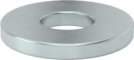 1008-1010 Karbon Çelik Geniş Kenarlı Şim, Çinko Kaplamalı, 0,075“ Kalınlık x 1/4” İç Çap x 5/8" Dış Çap