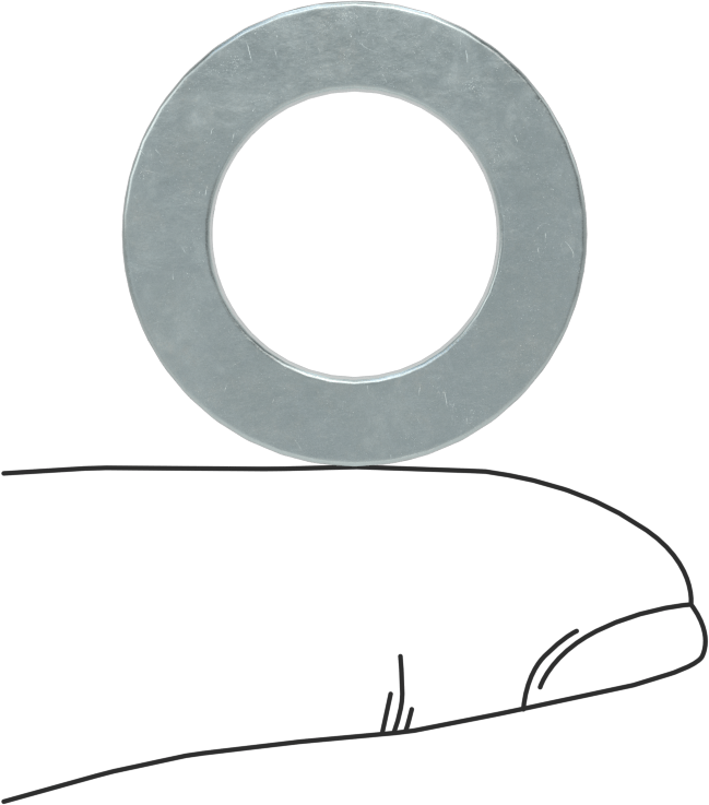 1008-1010 Karbon Çelik Geniş Kenarlı Şim, Çinko Kaplamalı, 0,134“ Kalınlık x 5/8” İç Çap x 1" Dış Çap