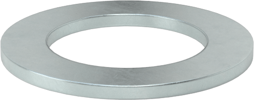 1008-1010 Karbon Çelik Geniş Kenarlı Şim, Çinko Kaplamalı, 0,075“ Kalınlık x 7/8” İç Çap x 1-3/8" Dış Çap