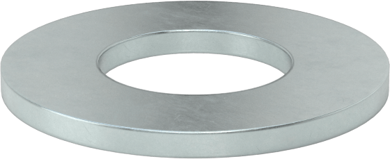 1008-1010 Karbon Çelik Geniş Kenarlı Şim, Çinko Kaplamalı, 0,134“ Kalınlık x 1” İç Çap x 2" Dış Çap