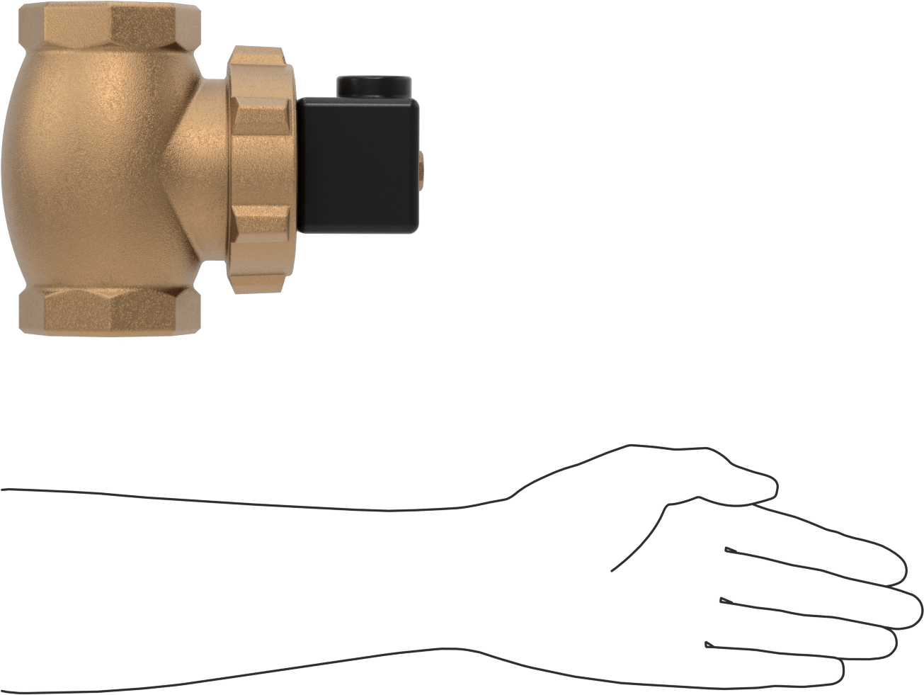 Buhar için Bronz Gövdeli Solenoid Açma/Kapama Vanası, PTFE Plastik Conta, 2 NPT Dişi