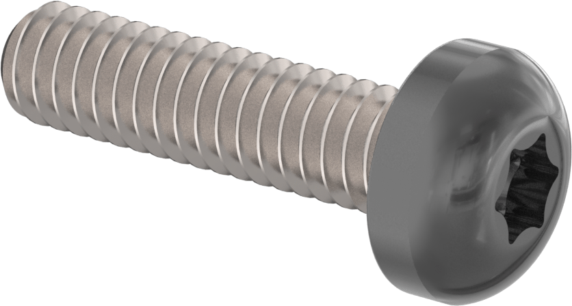 Boyalı Çelik Silindir Başlı Torx Vidaları, Siyah Başlık ile, M2 Diş, 8 mm Uzunluk