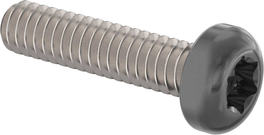 Boyalı Çelik Silindir Başlı Torx Vida, Siyah Başlık ile, 2-56 Diş Boyutu, 3/8" Uzunluk