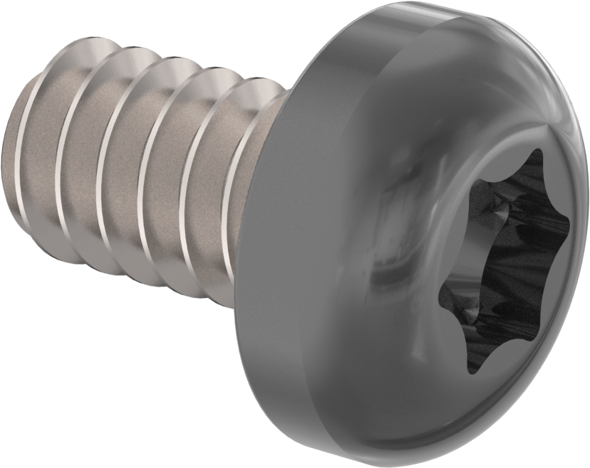 Boyalı Çelik Silindir Başlı Torx Vida, Siyah Başlık ile, 4-40 Diş Boyutu, 3/16" Uzunluk