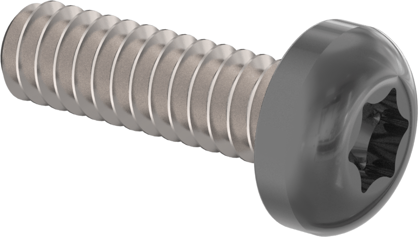 Boyalı Çelik Silindir Başlı Torx Vida, Siyah Başlık ile, 4-40 Diş Boyutu, 3/8" Uzunluk