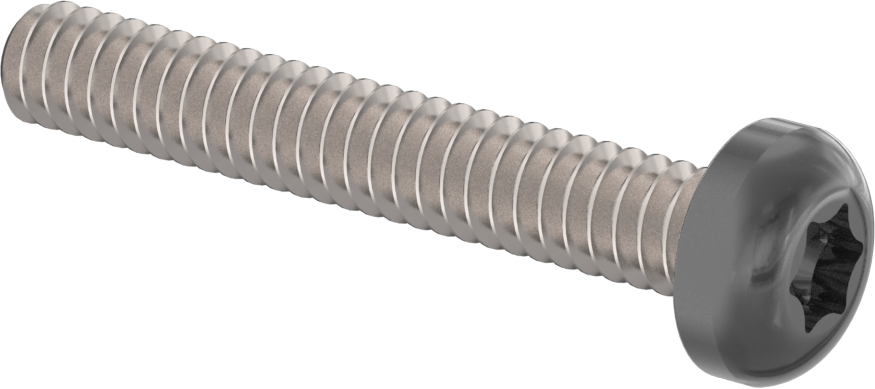Boyalı Çelik Silindir Başlı Torx Vida, Siyah Başlık ile, 4-40 Diş Boyutu, 3/4" Uzunluk