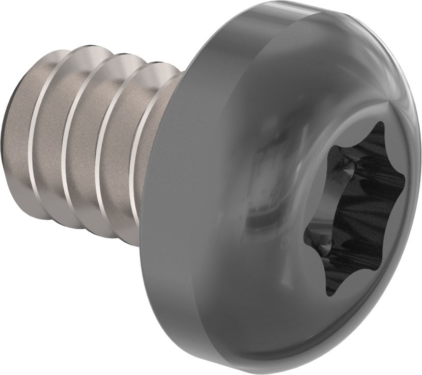 Boyalı Çelik Silindir Başlı Torx Vida, Siyah Başlık ile, 6-32 Diş Boyutu, 3/16" Uzunluk