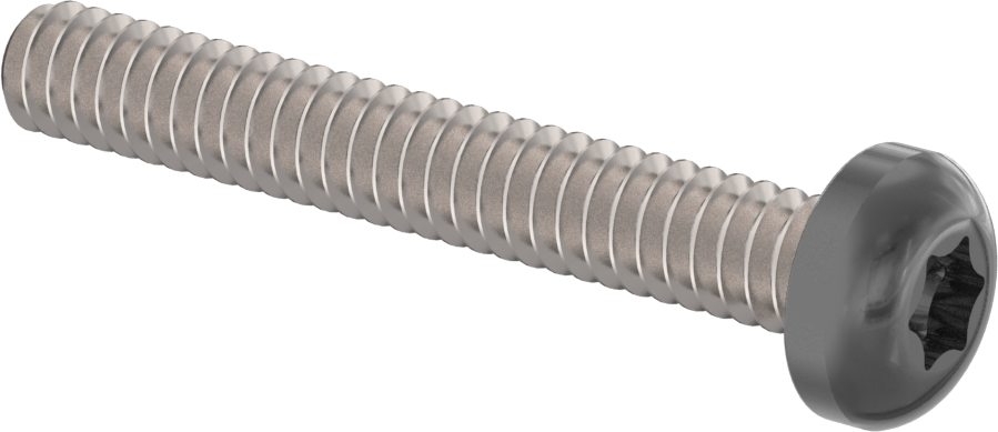 Boyalı Çelik Silindir Başlı Torx Vida, Siyah Başlık ile, 6-32 Diş Boyutu, 1" Uzunluk