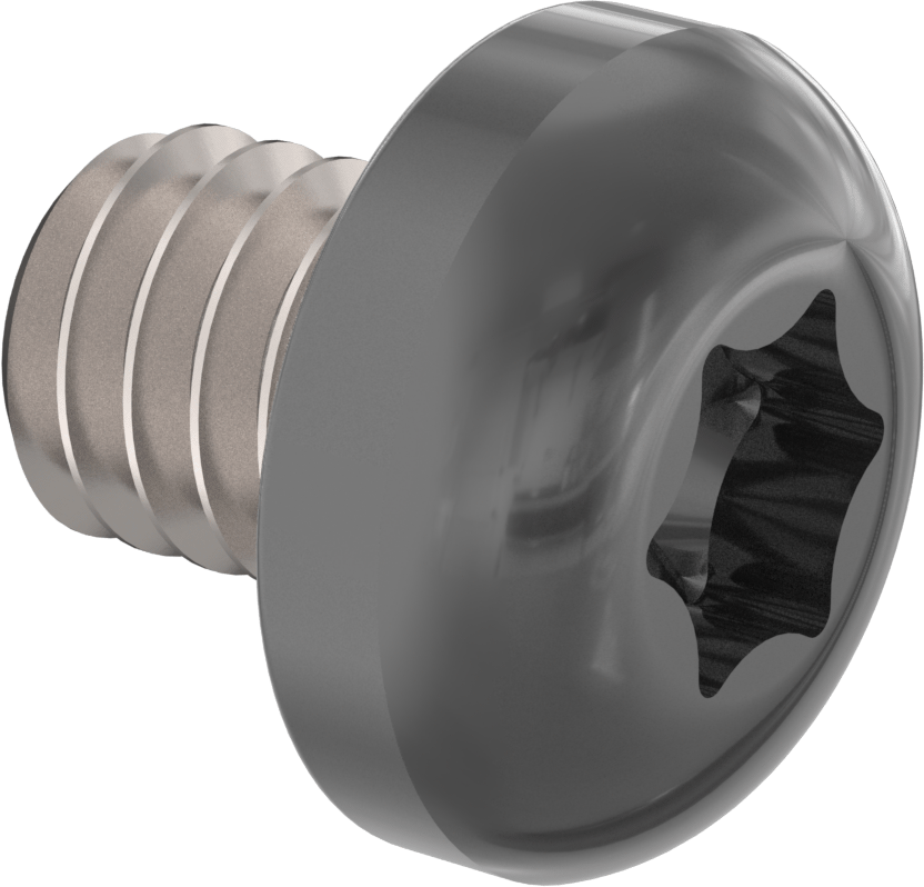 Boyalı Çelik Silindir Başlı Torx Vida, Siyah Başlık ile, 8-32 Diş Boyutu, 3/16" Uzunluk