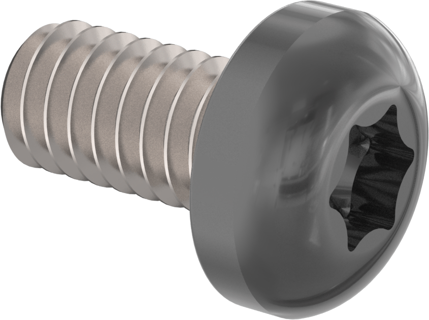 Boyalı Çelik Silindir Başlı Torx Vida, Siyah Başlık ile, 8-32 Diş Boyutu, 5/16" Uzunluk