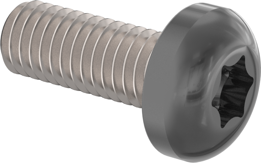 Boyalı Çelik Silindir Başlı Torx Vida, Siyah Başlık ile, 10-32 Diş Boyutu, 1/2" Uzunluk