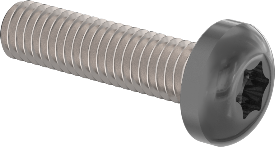 Boyalı Çelik Silindir Başlı Torx Vida, Siyah Başlık ile, 10-32 Diş Boyutu, 3/4" Uzunluk