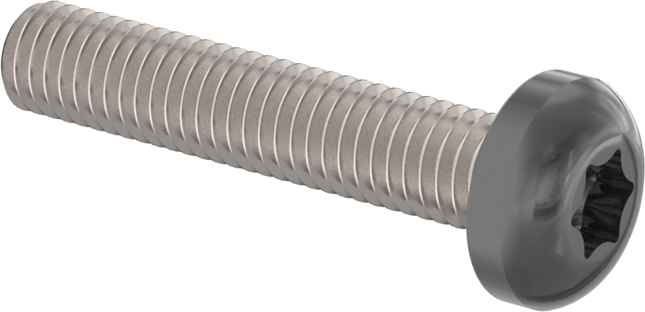 Boyalı Çelik Silindir Başlı Torx Vida, Siyah Başlık ile, 10-32 Diş Boyutu, 1" Uzunluk