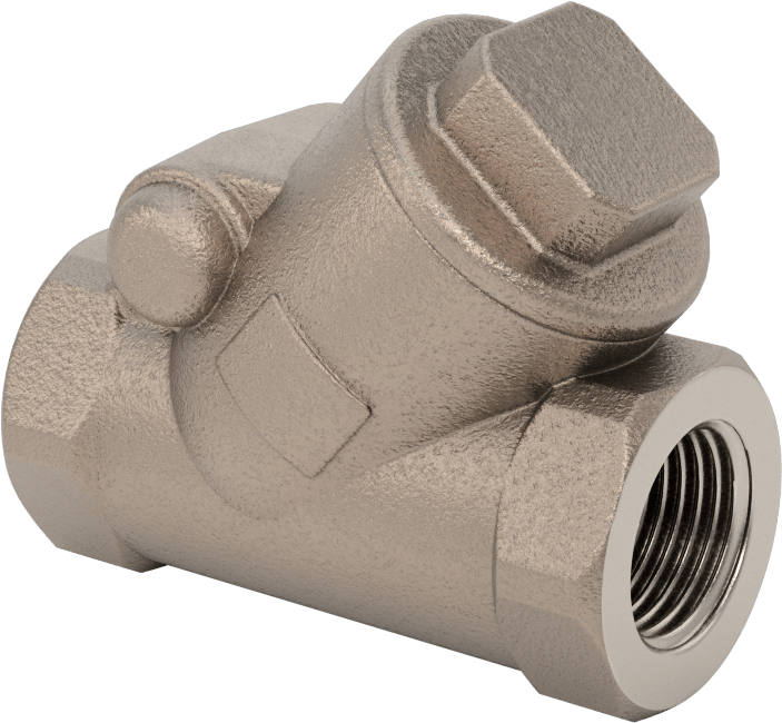 Yüksek Akışlı Dişli Çek Valf, Bronz Gövde, 1/2 NPT Dişi, 200 Basınç Sınıfı