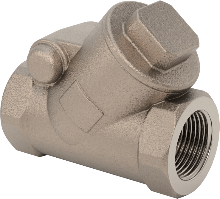 Yüksek Akışlı Dişli Çek Valf, Bronz Gövde, 3/4 NPT Dişi, 200 Basınç Sınıfı