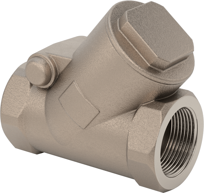 Yüksek Akışlı Dişli Çek Valf, Bronz Gövde, 1-1/4 NPT Dişi, 200 Basınç Sınıfı