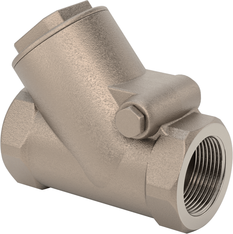 Yüksek Akışlı Dişli Çek Valf, Bronz Gövde, 1-1/4 NPT Dişi, 200 Basınç Sınıfı