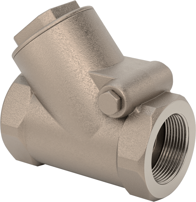 Yüksek Akışlı Dişli Çek Valf, Bronz Gövde, 1-1/2 NPT Dişi, 200 Basınç Sınıfı