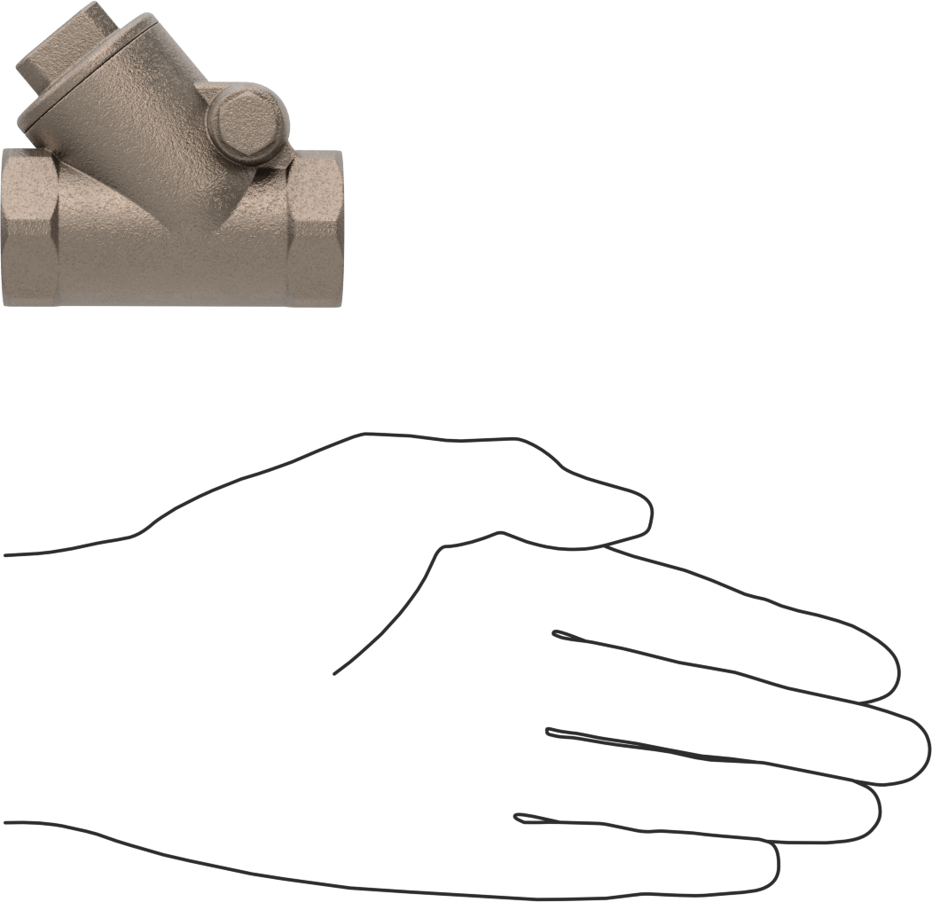 Yüksek Akışlı Dişli Çek Valf, Bronz Gövde, 1/2 NPT Dişi, 300 Basınç Sınıfı
