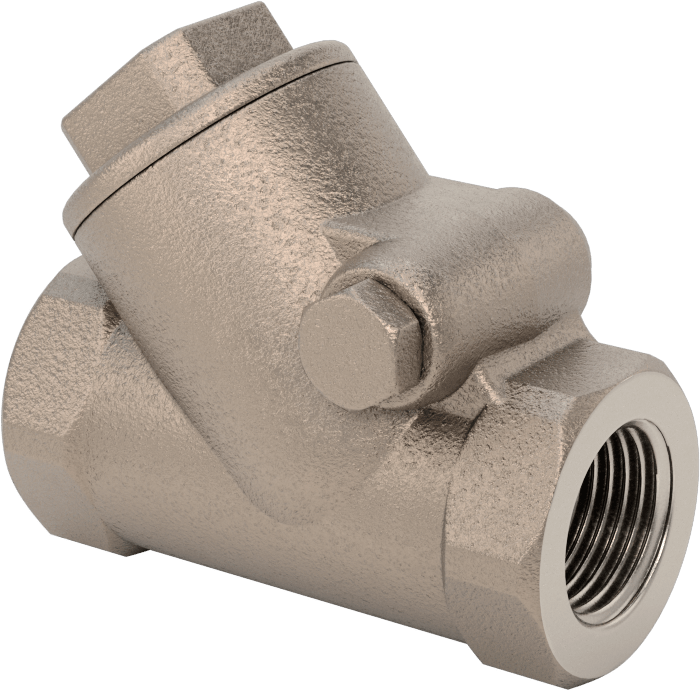 Yüksek Akışlı Dişli Çek Valf, Bronz Gövde, 1/2 NPT Dişi, 300 Basınç Sınıfı