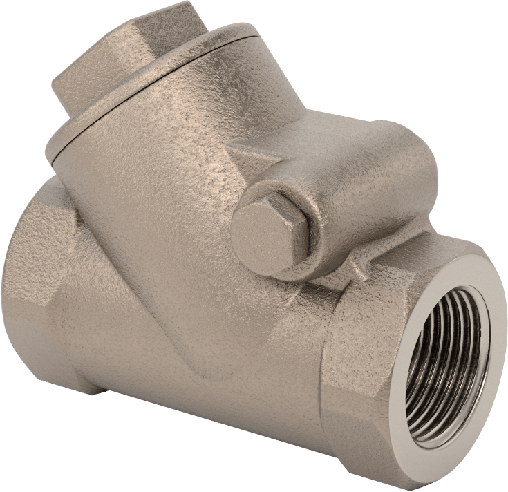 Yüksek Akışlı Dişli Çek Valf, Bronz Gövde, 3/4 NPT Dişi, 300 Basınç Sınıfı
