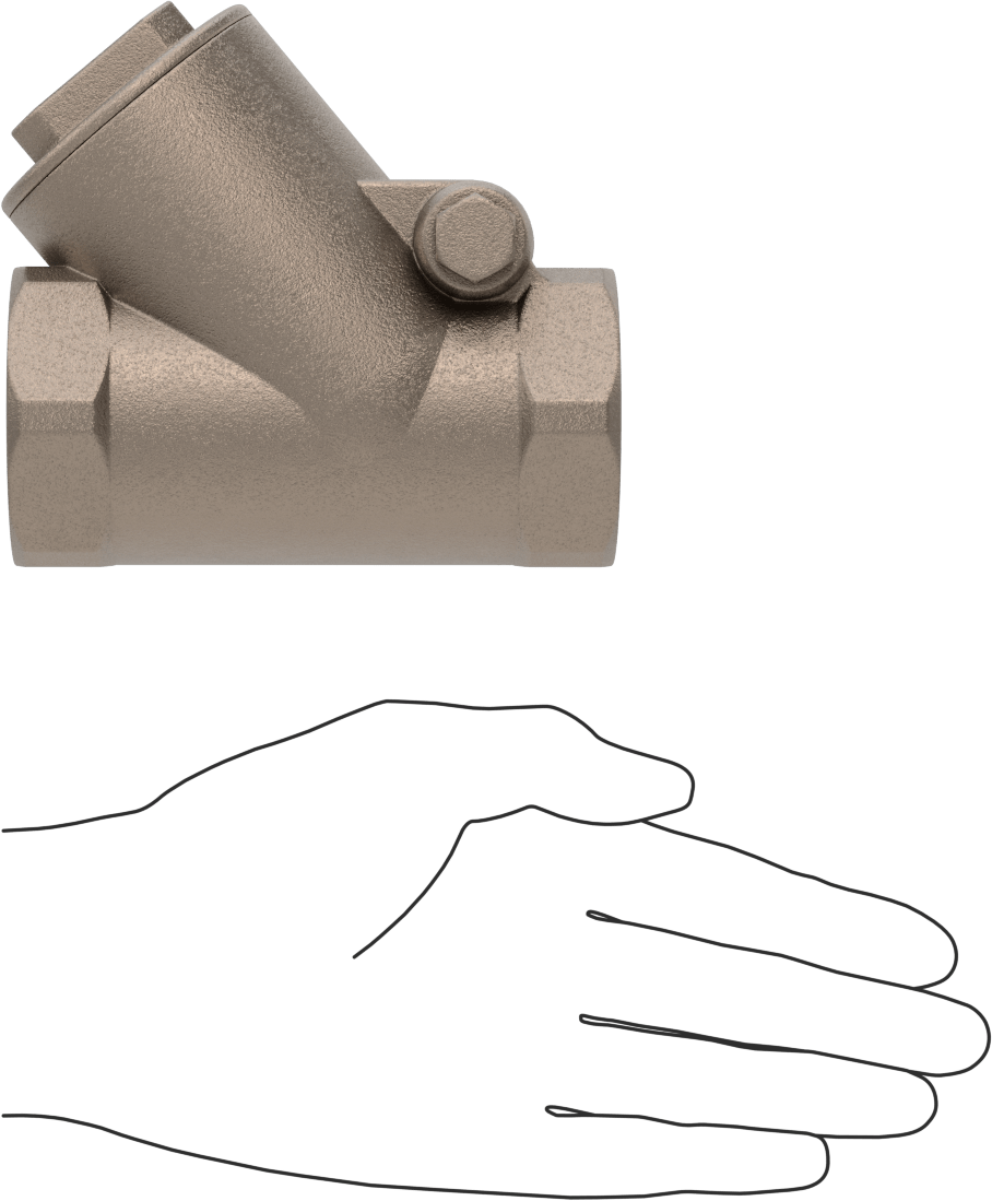 Yüksek Akışlı Dişli Çek Valf, Bronz Gövde, 1-1/4 NPT Dişi, 300 Basınç Sınıfı