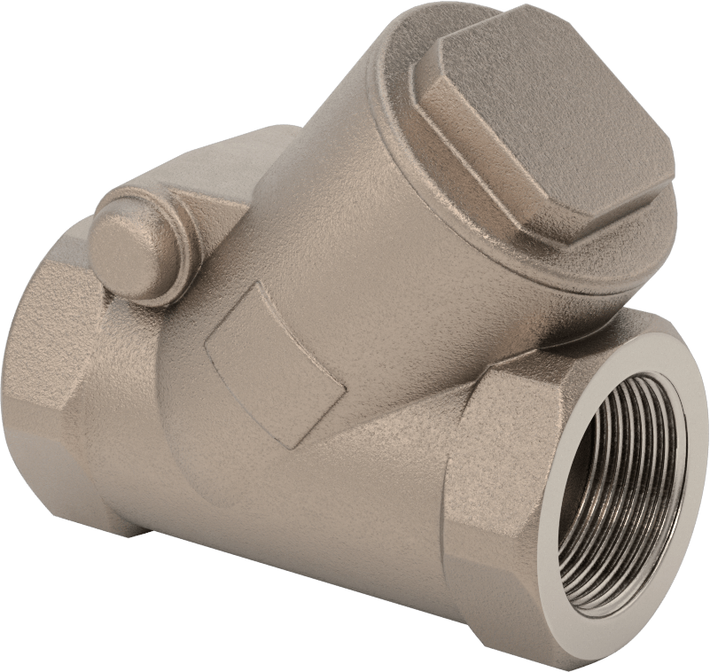 Yüksek Akışlı Dişli Çek Valf, Bronz Gövde, 1-1/4 NPT Dişi, 300 Basınç Sınıfı