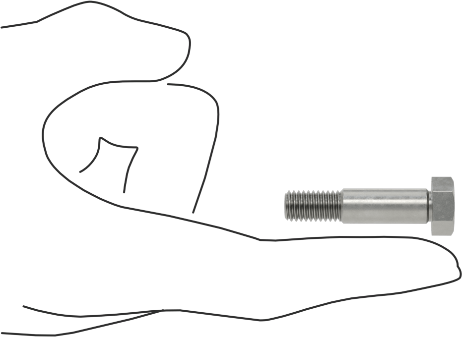 Çelik Altıgen Başlı Omuzlu Vida, 9 mm Omuz Çapı, 23 mm Omuz Uzunluğu, M8 x 1,25 mm Diş