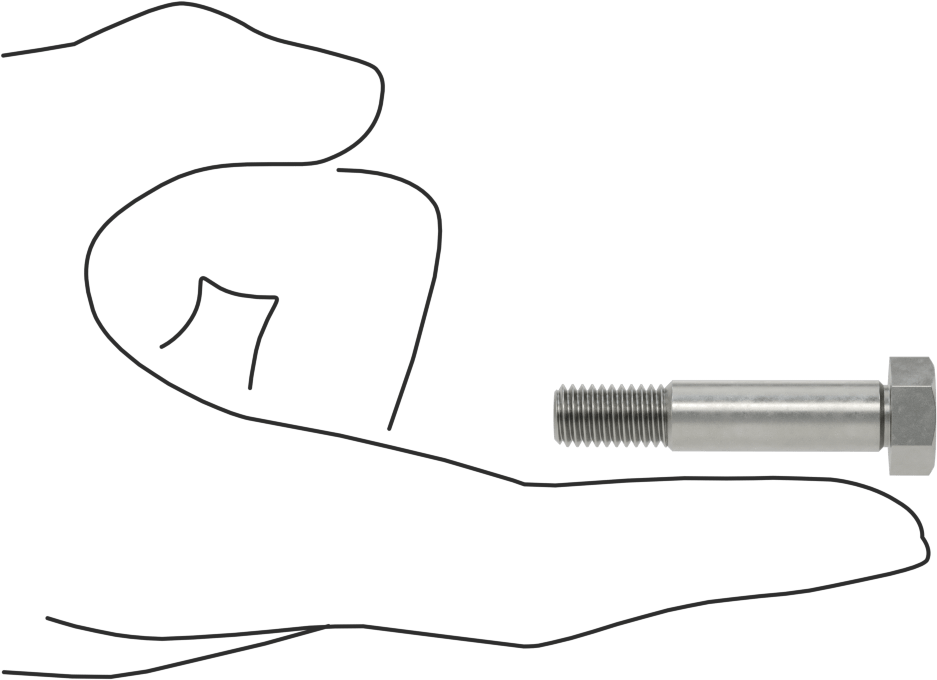 Çelik Altıgen Başlı Omuzlu Vida, 9 mm Omuz Çapı, 28 mm Omuz Uzunluğu, M8 x 1,25 mm Diş