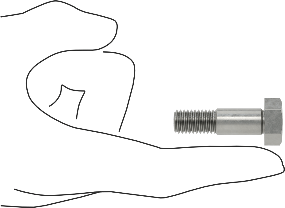 Çelik Altıgen Başlı Omuzlu Vida, 11 mm Omuz Çapı, 20 mm Omuz Uzunluğu, M10 x 1,5 mm Diş