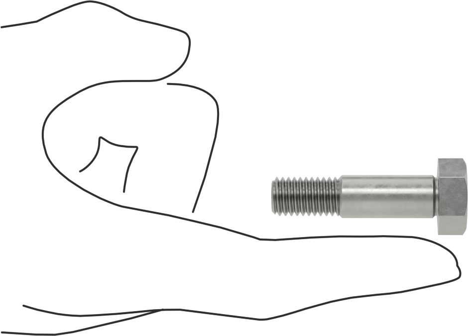 Çelik Altıgen Başlı Omuzlu Vida, 11 mm Omuz Çapı, 25 mm Omuz Uzunluğu, M10 x 1,5 mm Diş
