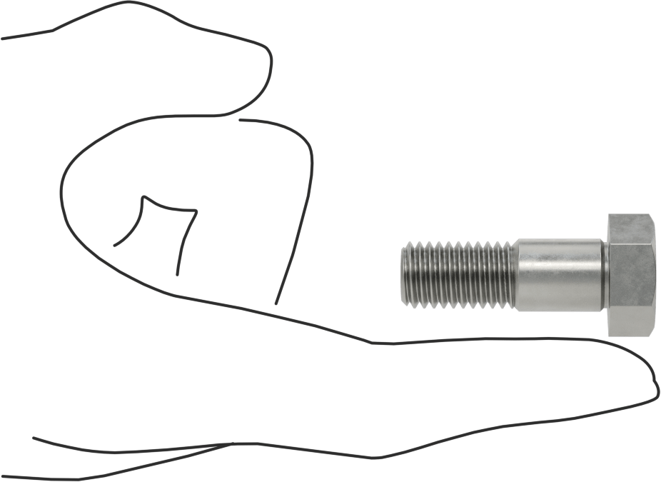 Çelik Altıgen Başlı Omuzlu Vida, 13 mm Omuz Çapı, 16,5 mm Omuz Uzunluğu, M12 x 1,75 mm Diş