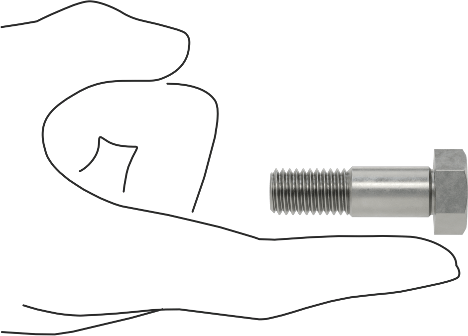 Çelik Altıgen Başlı Omuzlu Vida, 13 mm Omuz Çapı, 21,5 mm Omuz Uzunluğu, M12 x 1,75 mm Diş