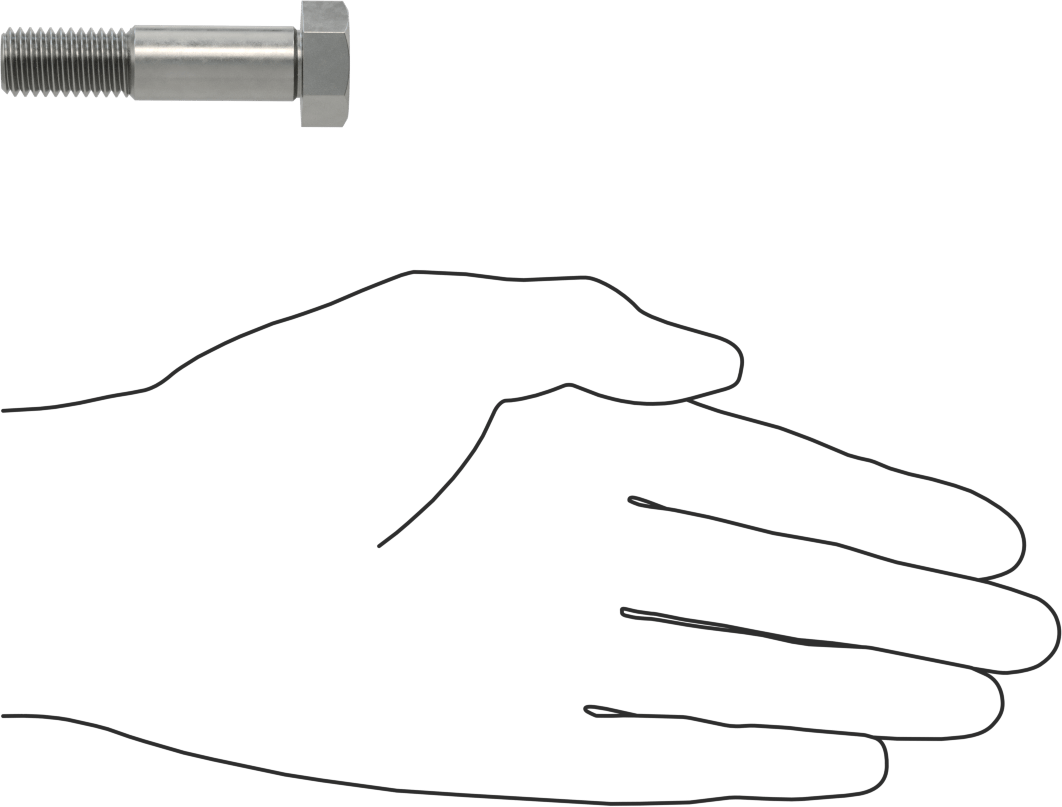 Çelik Altıgen Başlı Omuzlu Vida, 13 mm Omuz Çapı, 29,5 mm Omuz Uzunluğu, M12 x 1,75 mm Diş