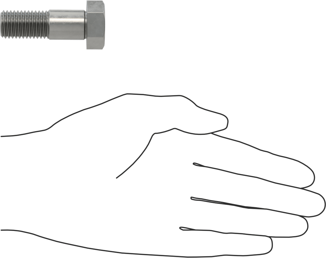 Çelik Altıgen Başlı Omuzlu Vida, 17 mm Omuz Çapı, 21,5 mm Omuz Uzunluğu, M16 x 2 mm Diş