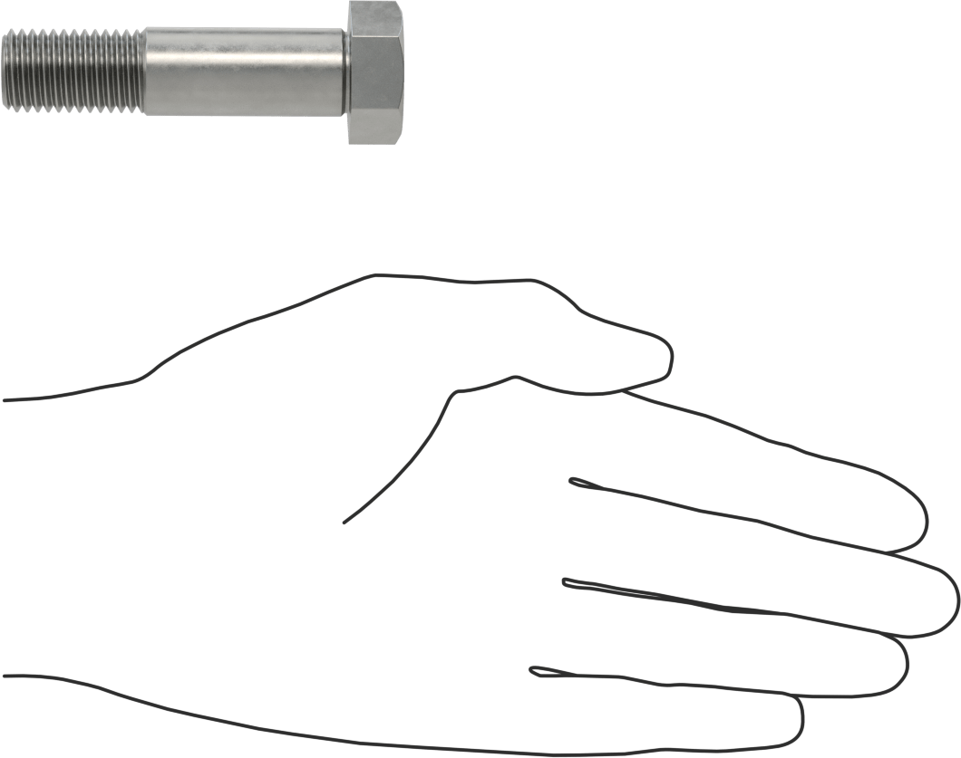 Çelik Altıgen Başlı Omuzlu Vida, 17 mm Omuz Çapı, 39,5 mm Omuz Uzunluğu, M16 x 2 mm Diş
