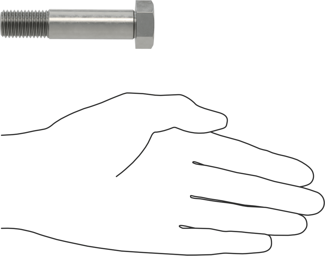 Çelik Altıgen Başlı Omuzlu Vida, 17 mm Omuz Çapı, 49,5 mm Omuz Uzunluğu, M16 x 2 mm Diş