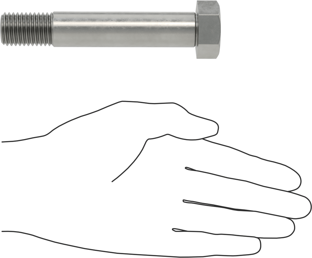 Çelik Altıgen Başlı Omuzlu Vida, 21 mm Omuz Çapı, 85,5 mm Omuz Uzunluğu, M20 x 2,5 mm Diş