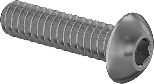 Pirinç Düğme Başlı Altıgen Soketli Vida, 10-24 Diş Boyutu, 3/4" Uzunluk