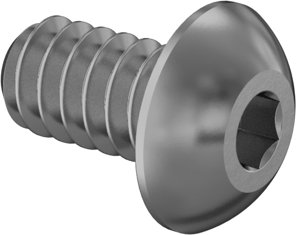 Pirinç Düğme Başlı Altıgen Soketli Vida, 6-32 Diş Boyutu, 1/4" Uzunluk