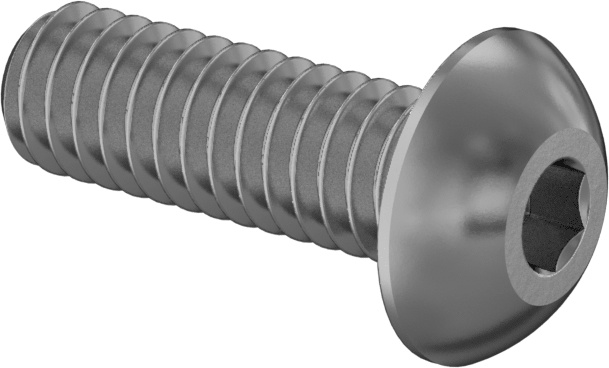 Pirinç Düğme Başlı Altıgen Soketli Vida, 8-32 Diş Boyutu, 1/2" Uzunluk