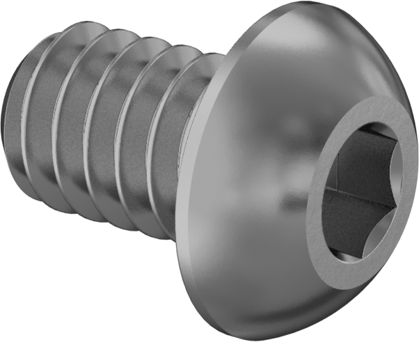 Pirinç Düğme Başlı Altıgen Soketli Vida, 1/4"-20 Diş Boyutu, 3/8" Uzunluk