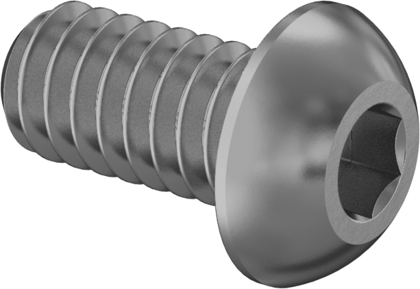 Pirinç Düğme Başlı Altıgen Soketli Vida, 1/4"-20 Diş Boyutu, 1/2" Uzunluk