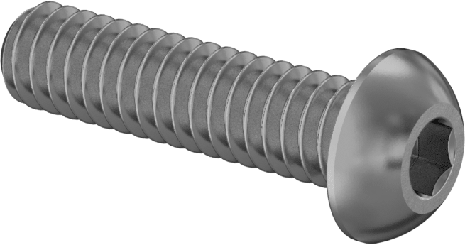 Pirinç Düğme Başlı Altıgen Soketli Vida, 1/4"-20 Diş Boyutu, 1" Uzunluk