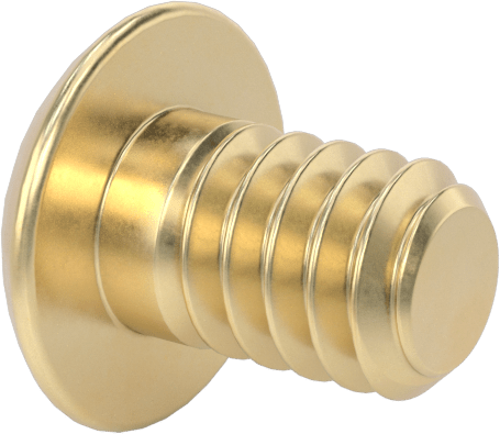 Pirinç Düğme Başlı Altıgen Soketli Vida, 2-56 Diş Boyutu, 1/8" Uzunluk