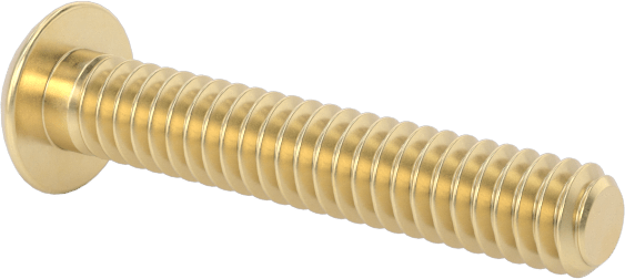 Pirinç Düğme Başlı Altıgen Soketli Vida, 2-56 Diş Boyutu, 1/2" Uzunluk