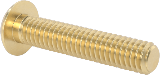 Pirinç Düğme Başlı Altıgen Soketli Vida, 3-56 Diş Boyutu, 1/2" Uzunluk