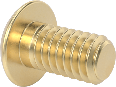 Pirinç Düğme Başlı Altıgen Soketli Vida, 6-40 Diş Boyutu, 1/4" Uzunluk