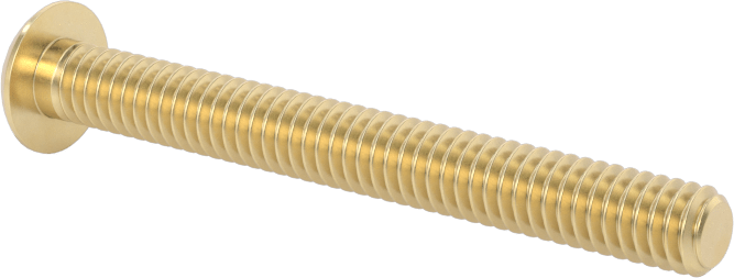 Pirinç Düğme Başlı Altıgen Soketli Vida, 8-32 Diş Boyutu, 1-1/2" Uzunluk